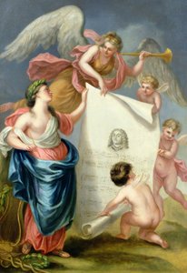 Allegorische Studie für einen Gedenkdruck von Händel von Giovanni Battista Cipriani