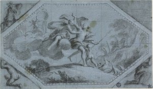 Deckendekoration mit Venus und Adonis