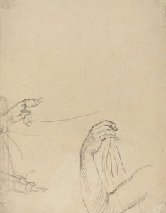 Studie von zwei Putti und einem drapierten Arm (verso) von Giovanni Battista Cipriani