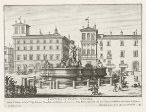 Fontana del Moro auf der Piazza Navona in Rom von Giovanni Battista Falda