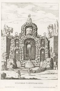 Brunnen mit Tauben in den Gärten der Villa Doria Pamphilj in Rom