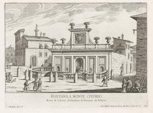 Fontäne auf der Piazza Montecitorio in Rom (Fontane di Roma) von Giovanni Battista Falda