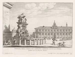 Brunnen auf der Piazza di San Giovanni in Laterano in Rom (Brunnen von Rom)