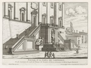 Brunnen vor dem Palazzo Senatorio auf dem Kapitol in Rom