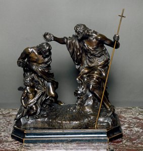 Die Taufe Jesu. Bronzeskulptur