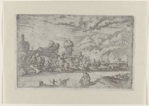 Flusslandschaft mit der Taufe Christi