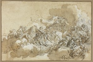 Detailstudie für die Himmelfahrt der Heiligen Agnes von Giovanni Battista Gaulli