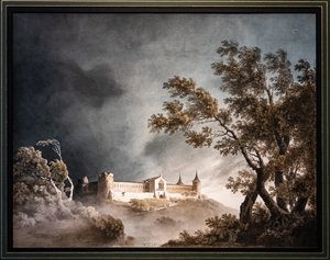 Landschaft im Sturm und Schloss von Giovanni Battista Gubernatis