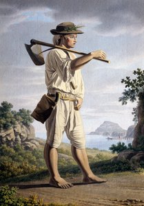 Bauer im Hintergrund von Campi Flegrei von Giovanni Battista Lusieri