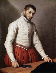 Porträt eines Mannes oder „Der Schneider“ von Giovanni Battista Moroni
