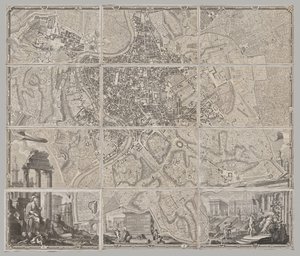 Neue Karte von Rom, herausgegeben von Giambattista Nolli im Jahr 1748, bekannt als La Pianta Grande di Roma von Giovanni Battista Nolli