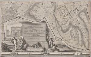 Neue Karte von Rom, herausgegeben von Giambattista Nolli im Jahr 1748, bekannt als La Pianta Grande di Roma von Giovanni Battista Nolli
