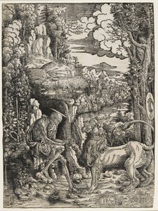 Heiliger Hieronymus und der Löwe, ca. 1509 von Giovanni Battista Palumba