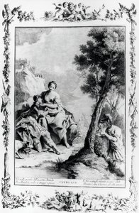 Armida und Rinaldo von den Kreuzfahrern Carlo und Ubaldo gesehen, Gesang XVI, Jerusalem befreit