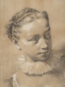 Junges Mädchen mit Halskrause von Giovanni Battista Piazzetta