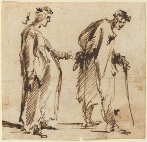 Eine schwangere junge Frau und ein junger Mann mit einem Stab von Giovanni Battista Piranesi