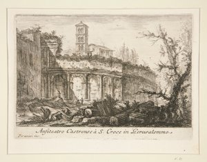 Anfiteatro Castrense ? S. Croce in Gerusalemme (Amphitheater Castrense bei S. Croce in Gerusalemme), aus Varie Vedute di Roma Antica e Moderna von Giovanni Battista Piranesi
