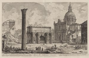 Bogen des Septimius Severus, durch den die antike Via Sacra führte, die die Sieger zum Kapitol brachte von Giovanni Battista Piranesi