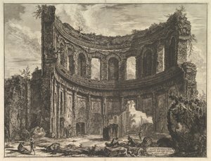 Überreste des sogenannten Apollo-Tempels in der Villa Adriana bei Tivoli Hadrians Villa, ca. 1768