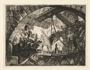 Carceri, X: Gefangene auf einer vorspringenden Plattform von Giovanni Battista Piranesi