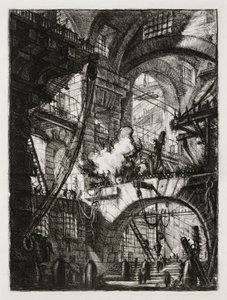 Das rauchende Feuer (Blatt 6 in: Carceri d