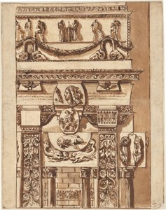 Fantasie einer Fassade mit bizarren Ornamenten