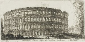 Flavisches Amphitheater, genannt das Kolosseum. 1. Konstantinsbogen. 2. Palatinhügel, Platte 12 aus Einige Ansichten von Triumphbögen und anderen Denkmälern von Giovanni Battista Piranesi