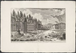 Forum Romanum mit dem Tempel des Jupiter Stator in Rom von Giovanni Battista Piranesi