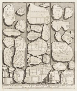 Frammenti di marmo della pianta di Roma antica (Marmorfragmente des antiken Roms)