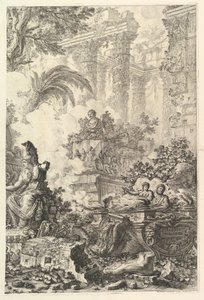 Frontispiz, mit Statue der Minerva, ca. 1748 von Giovanni Battista Piranesi