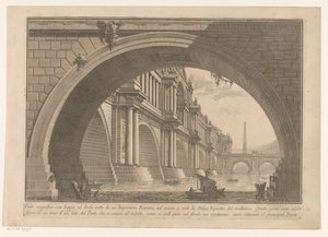 Ansicht einer Brücke mit Bögen und Loggien von Giovanni Battista Piranesi