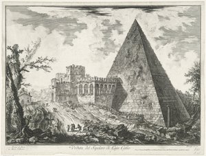 Pyramide des Cestius in Rom (Vedute di Roma)