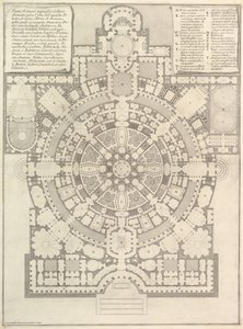 Plan eines geräumigen und prächtigen Colleges, entworfen nach den antiken Gymnasien der Griechen, 1750 von Giovanni Battista Piranesi