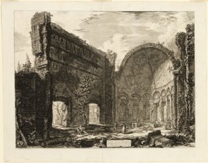 Überreste eines Raumes der Prätorianerfestung in der Villa Hadriana, Tivoli, aus Ansichten von Rom von Giovanni Battista Piranesi