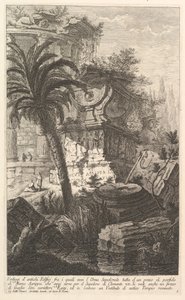 Überreste antiker Gebäude, darunter die Graburne von Marcus Agrippa ma..., ca. 1750
