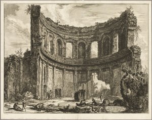 Überreste des sogenannten Tempels des Apollo in der Villa Adriana, Tivoli, aus Ansichten von Rom
