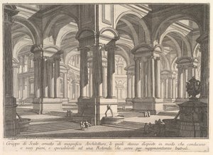 Treppen geschmückt mit prächtiger Architektur . . . Gruppo di Scale ornato di magnif..., ca. 1750 von Giovanni Battista Piranesi