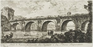 Die Brücke von Rimini, gebaut von den Kaisern Augustus und Tiberius, Tafel 16 aus Einige Ansichten von Triumphbögen und anderen Denkmälern von Giovanni Battista Piranesi