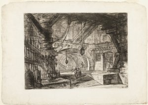 Der Pier mit Ketten, Platte 16 aus Imaginäre Gefängnisse von Giovanni Battista Piranesi