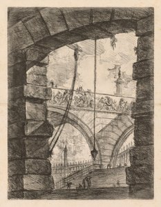 Die Gefängnisse: Ein hohes Gewölbe mit einem Fries, 1745-1750
