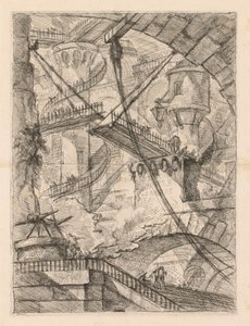 Die Gefängnisse: Ein riesiges Inneres mit einer Zugbrücke, 1745-1750 von Giovanni Battista Piranesi