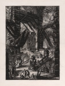 Die Treppe mit Trophäen, Platte 8 aus Carceri d von Giovanni Battista Piranesi