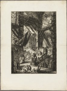 Die Treppe mit Trophäen, Platte 8 aus Imaginäre Gefängnisse von Giovanni Battista Piranesi