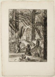 Die Treppe mit Trophäen, Platte 8 aus Imaginary Prisons von Giovanni Battista Piranesi