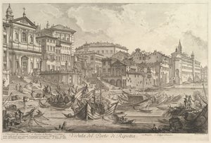 Der kleinere Hafen, genannt Porto di Ripetta Veduta del Porto di Ripetta, ca. 1753 von Giovanni Battista Piranesi