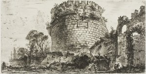 Grab der Caecilia Metella genannt Capo di Bove [Ochsenkopf], Platte zwanzig aus Einige Ansichten von Triumphbögen und anderen Denkmälern