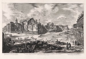 Ansicht der oberen Ruinen der Diokletiansthermen, aus Vedute di Roma von Giovanni Battista Piranesi