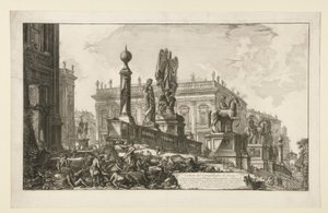 Veduta del Campidoglio di fianco (Ansicht des Kapitols von der Seite), aus Vedute di Roma von Giovanni Battista Piranesi