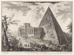Ansicht des Pyramiden-Grabes von Caius Cestius, aus Vedute di Roma