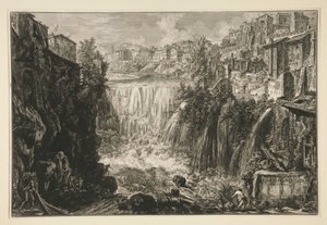 Ansicht des großen Wasserfalls in Tivoli, aus Vedute di Roma von Giovanni Battista Piranesi